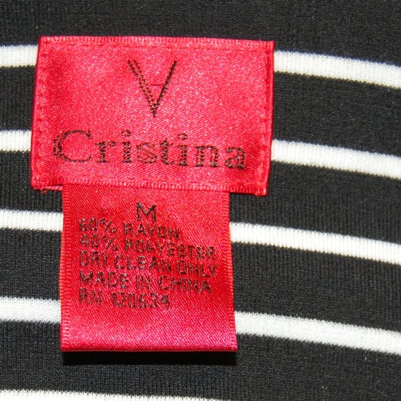 Christine V Black & White Striped 2 Button Women's Jacket Size Medium - Picture 9 of 10